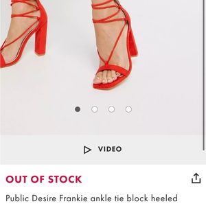 7.5 red lace up heels